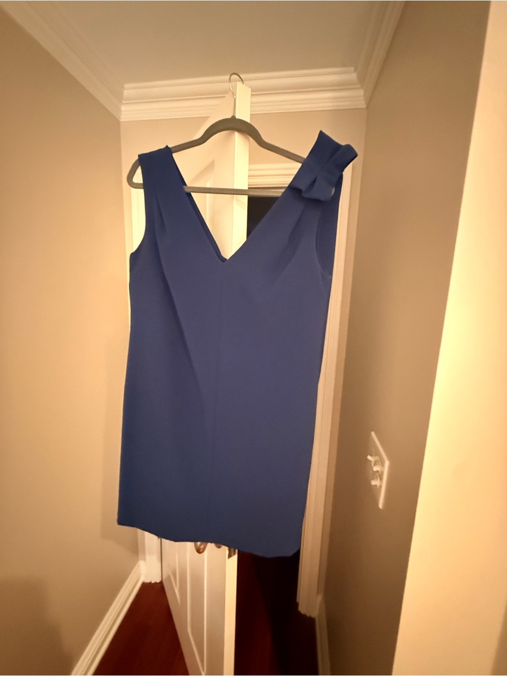 Donna Morgan navy Blue Shift Dress with Bow